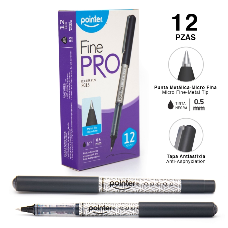 BOLIGRAFO FINE PRO 0.5MM (NEGRO) X1