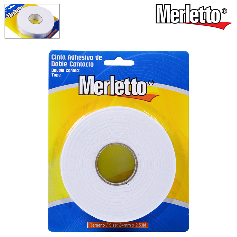 CINTA ADHESIVA DE DOBLE CONTACTO - 24MM x 2.53M