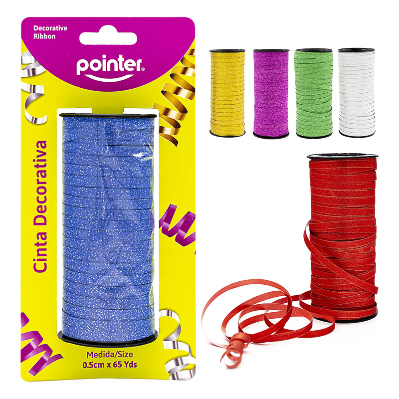 CINTA DECORATIVA ESCARCHADA - 0,5Cm x 60Mts