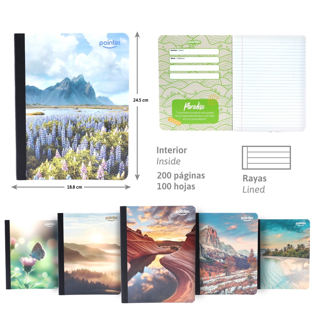 CUADERNO COSIDO RAYA ANCHA