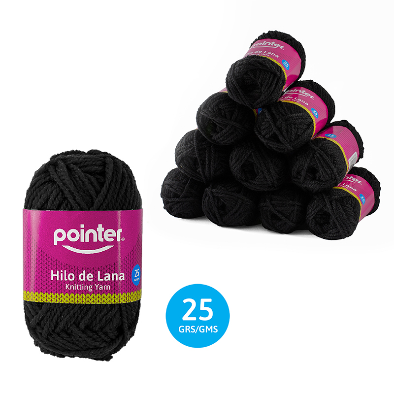 HILO DE LANA PARA MANUALIDADES NEGRO - 25GRS