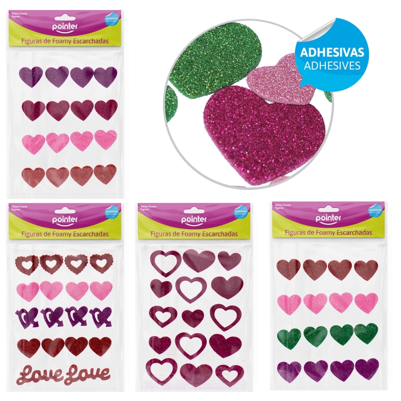 FIGURAS DE FOAMY ADHESIVAS (CORAZONES)