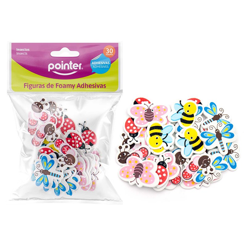 FIGURAS DE FOAMY ADHESIVAS (INSECTOS) - x30PZAS
