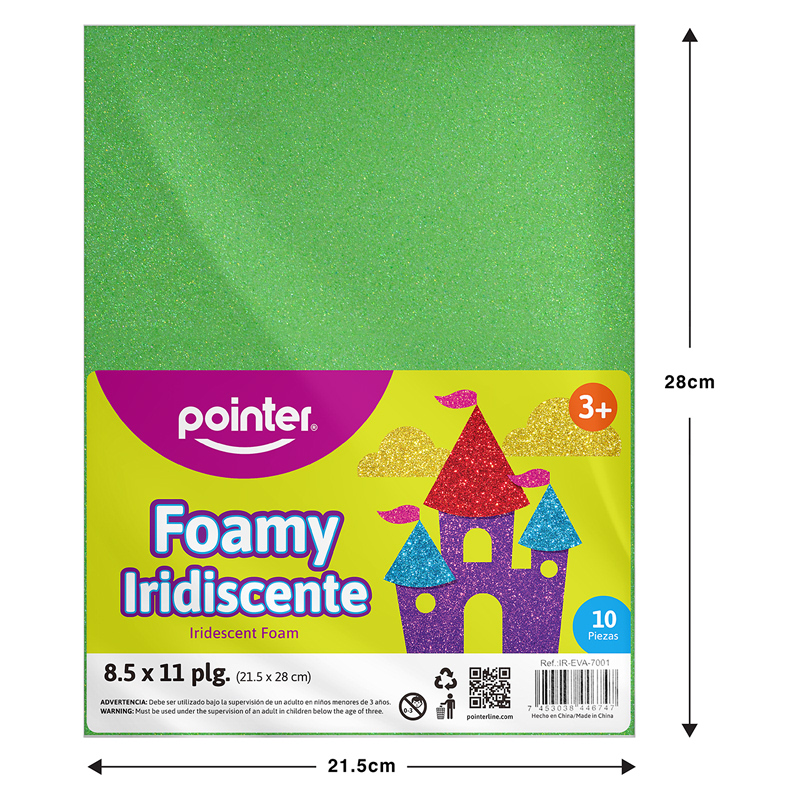 FOAMI ESCARCHADO VERDE CLARO CARTA (20X30CM)