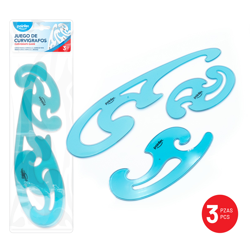 JUEGO DE CURVIGRAFOS (3 PCS)