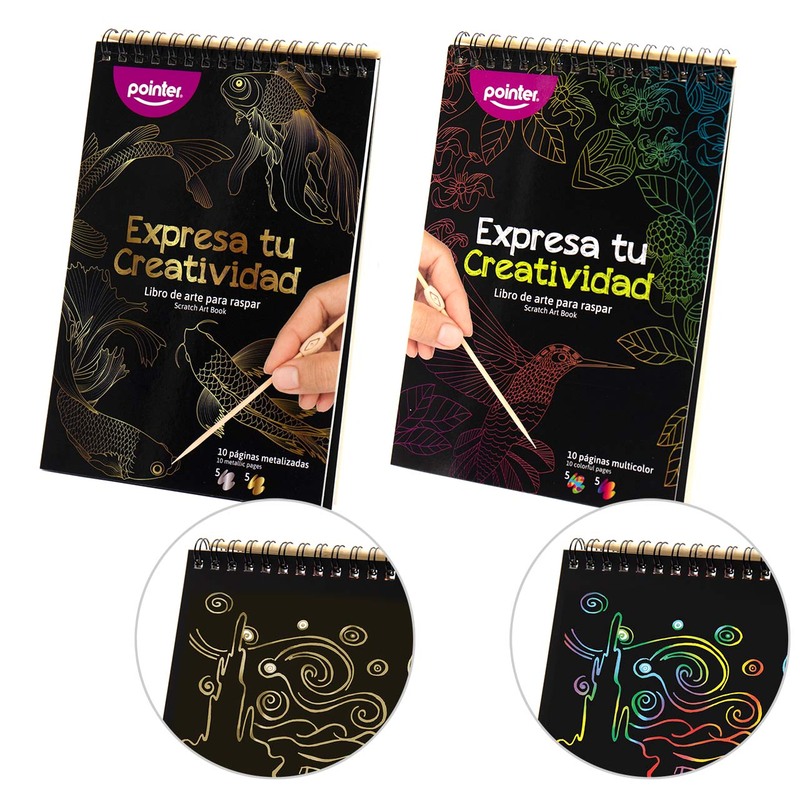 LIBRO DE ARTE PARA RASPAR  EXPRESA TU CREATIVIDAD 