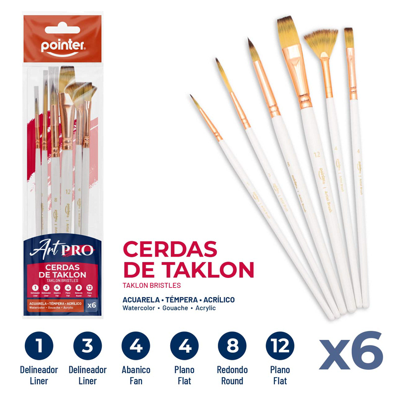 SET DE PINCELES ART PRO x6PZAS