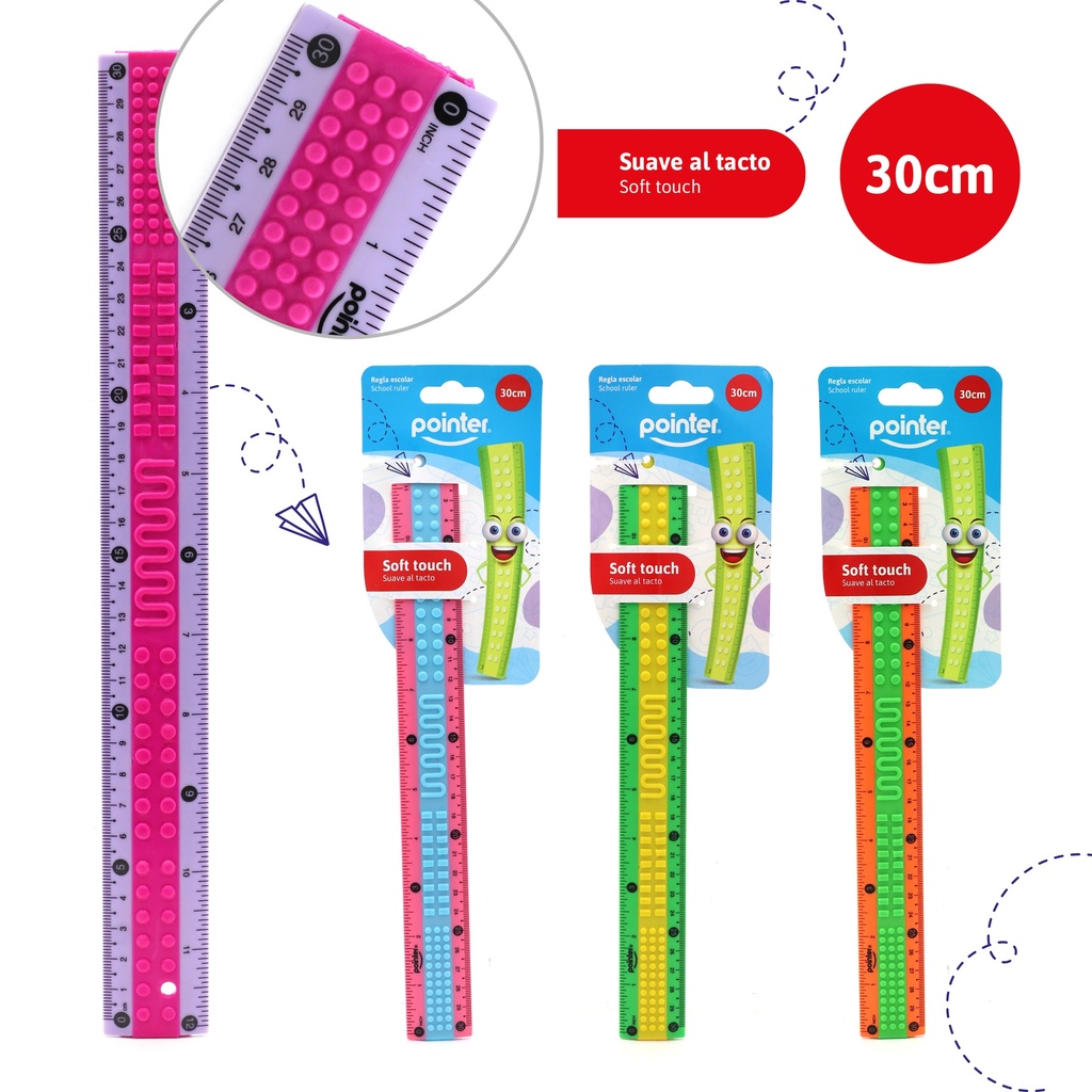 REGLA PLASTICA SOFT TOUCH 30cm