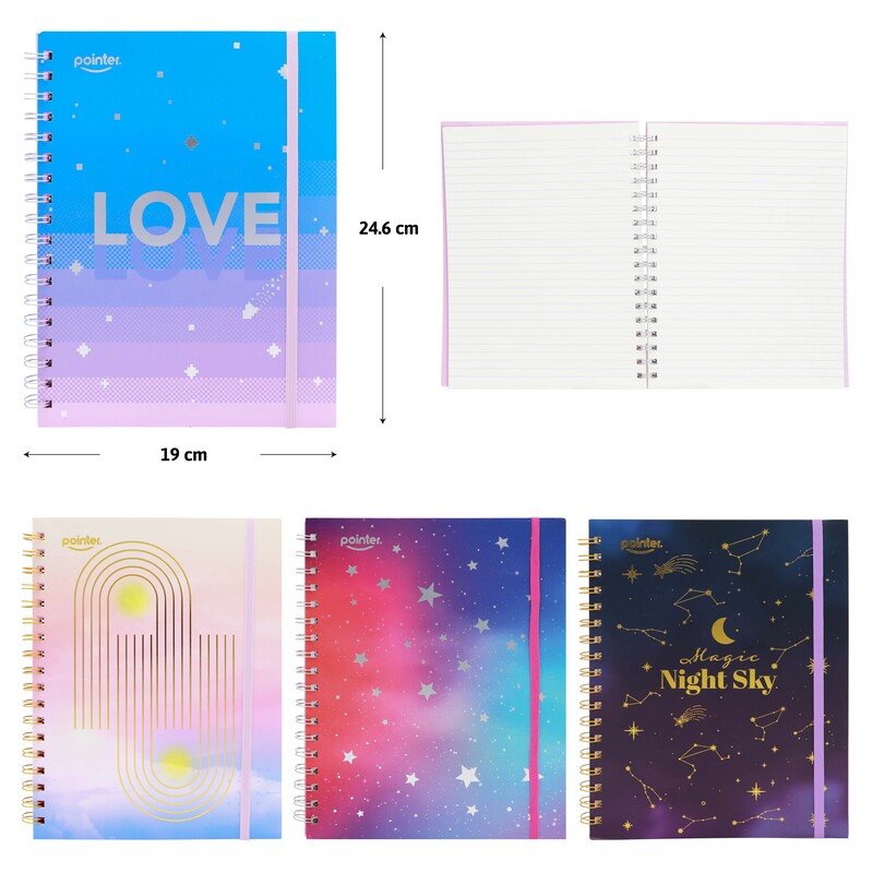 CUADERNO ESPIRAL 19x24.6 CM, 96 HOJAS