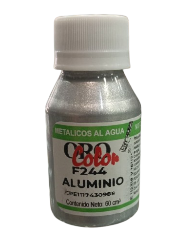 PINTURA METALICOS AL AGUA ALUMINIO 60ML