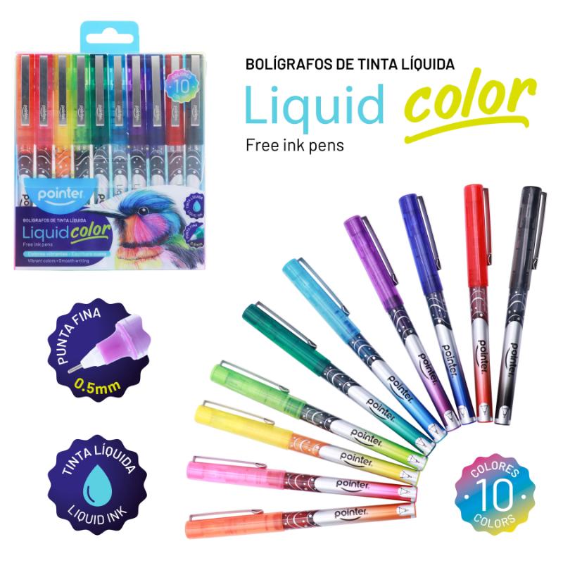 BOLIGRAFO TINTA LIQUIDA x10PZAS