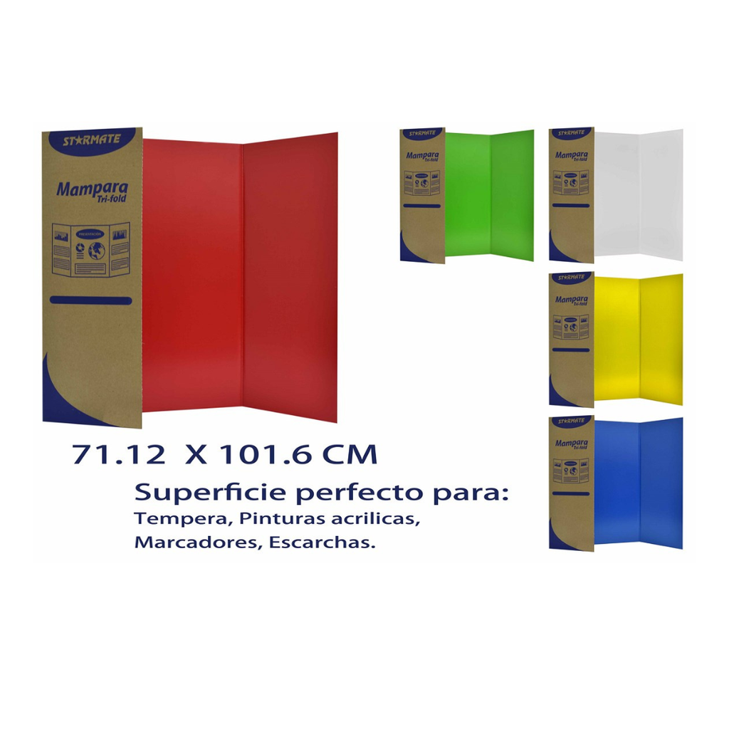 TABLERO TRIPTICO 28X40'' COL. SURTIDOS