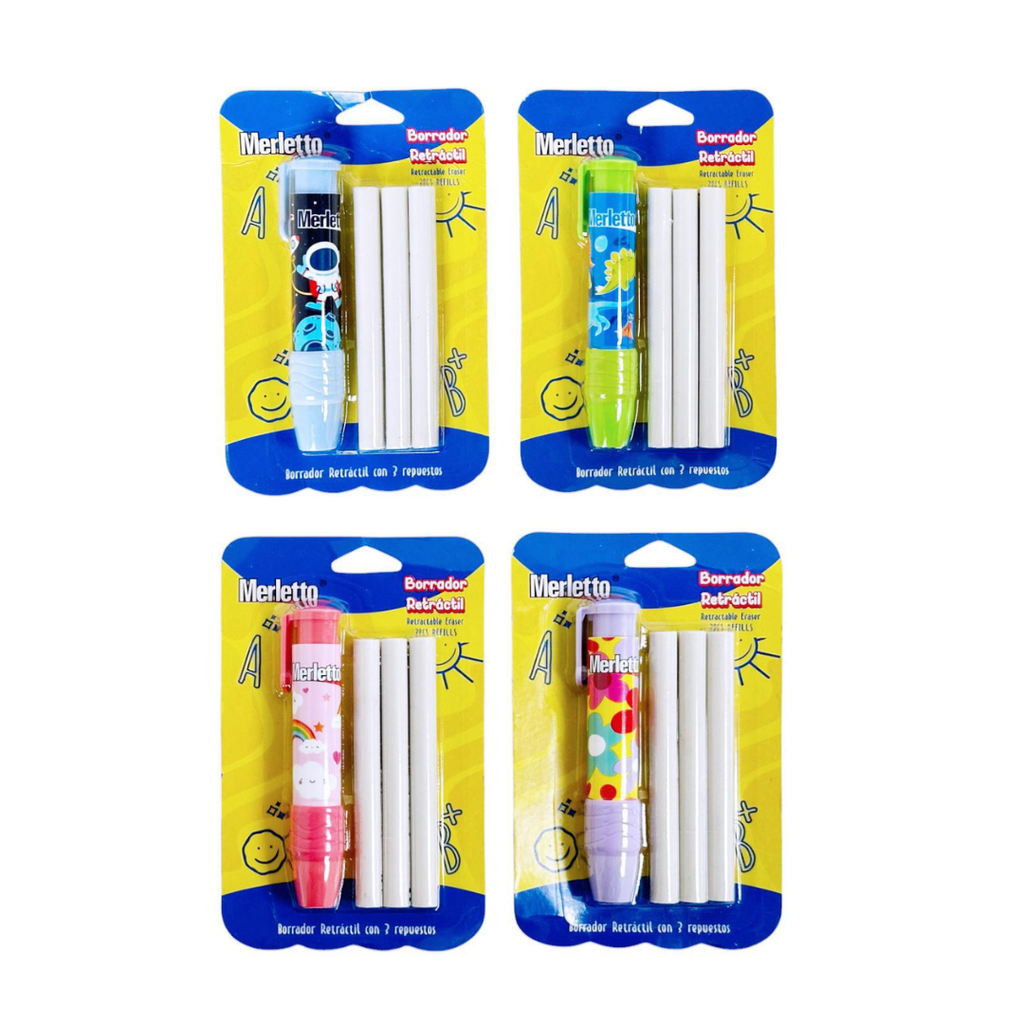 SET DE BORRADOR RETRACTIL 3REFILL