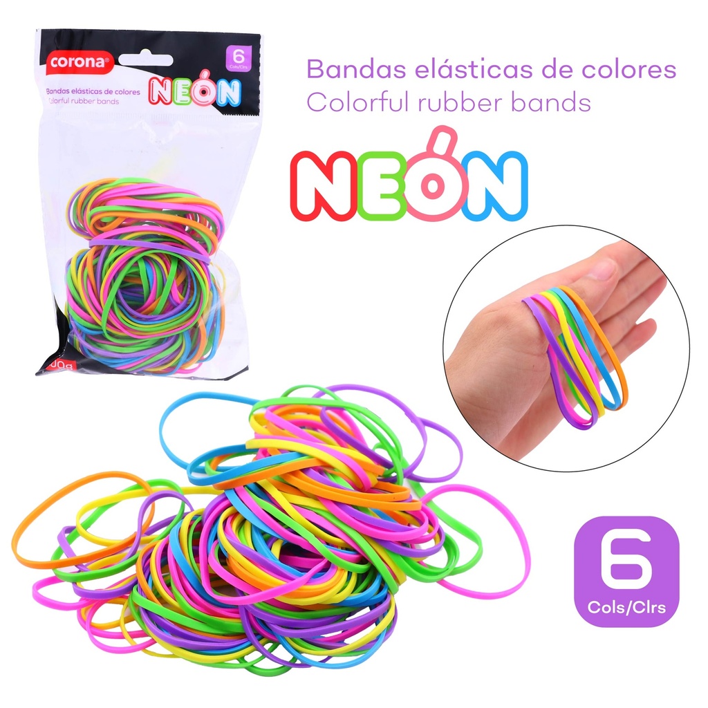 LIGAS DE COLORES 100G 50x3mm