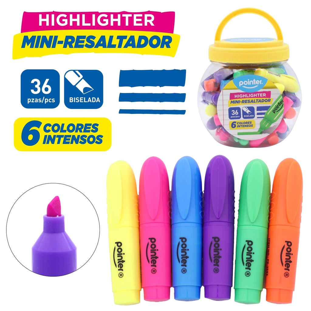MINI RESALTADOR NEON 36 PIEZAS