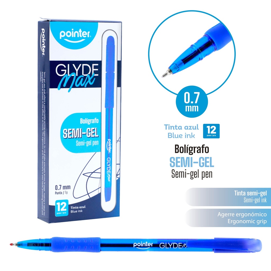 BOLIGRAFO SEMI GEL TINTA AZUL 0.7 mm