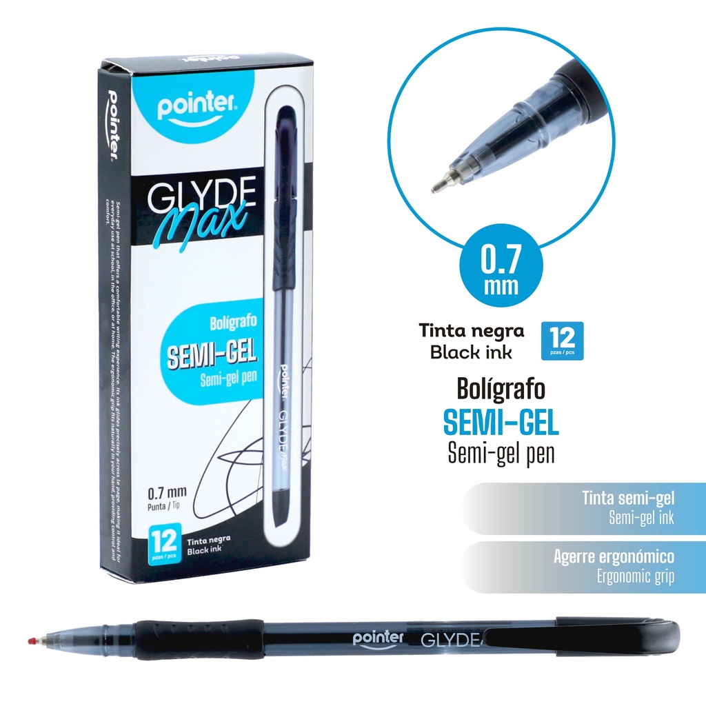 BOLIGRAFO SEMI GEL TINTA NEGRA 0.7 mm