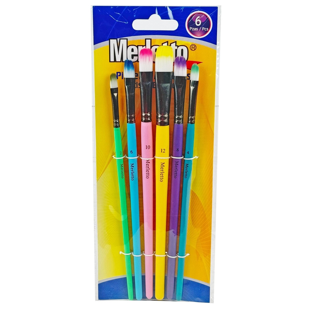 SET DE 6 PINCELES OVALADOS CON #2,4,6,8,10,12