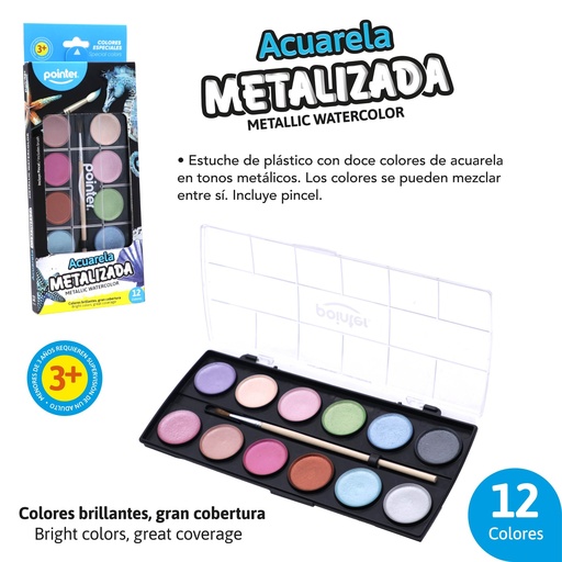 [WC-2391] ACUARELA METALIZADA X12