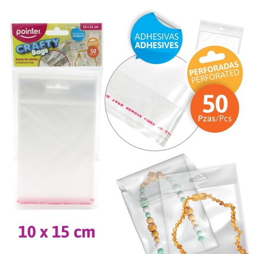 [OBH-46] BOLSAS DE CELOFAN ADHESIVAS 10X15CM