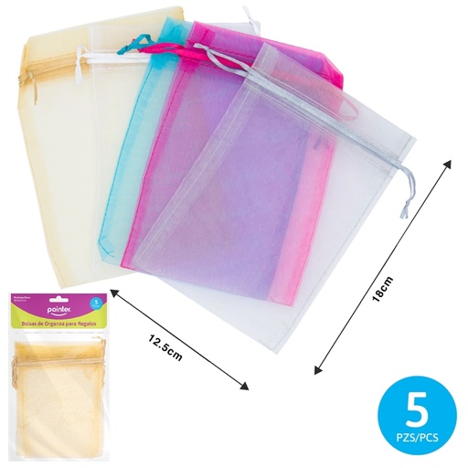 [ANC-1741] BOLSAS DE ORGANZA PARA REGALOS 18X12.5CM