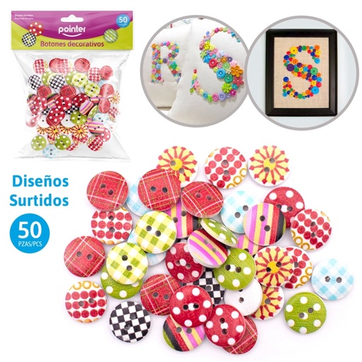[ANC-2201] BOTONES DECORATIVOS ESTAMPADOS - x50PZAS