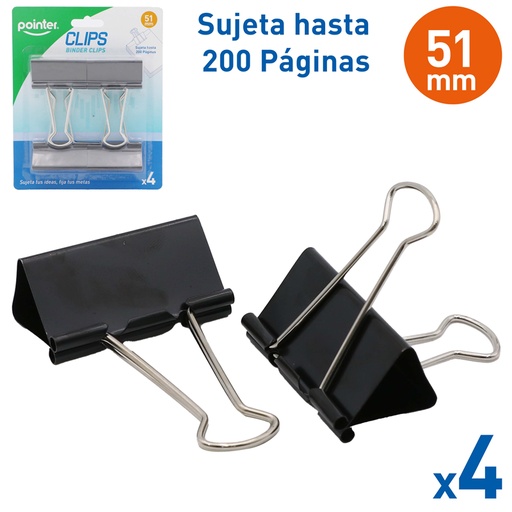 [DC-51MM-4] CLIP PARA CARPETAS 51mm x 4 PZAS