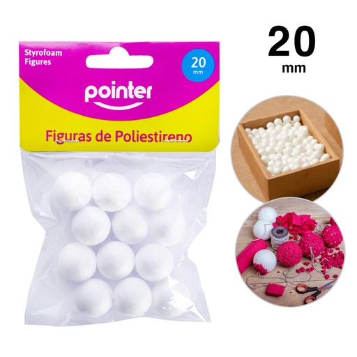[PSB-1020] FIGURA DE POLIESTIRENO X12 PZS (ESFERA 20MM)