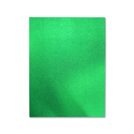 [553.022.7] FOAMY ESTAMPADO METALIZADO VERDE JADE - DOBLECARTA 30x40CM
