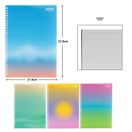 [SNB-23108] LIBRETA ESPIRAL FLEXIBLE (PORTADA ACRILICA) x80 HOJAS BLANCAS