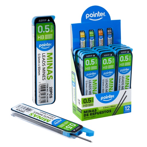 [PL-05-HB] MINAS DE REPUESTO HB 0.5MM