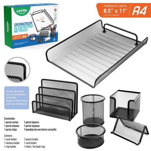 [HY3580A-BK] ORGANIZADOR DE ESCRITORIO