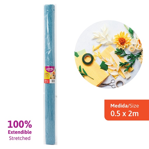 [CP-052-BU] PAPEL CREPE ELASTICO 2M (AZUL)