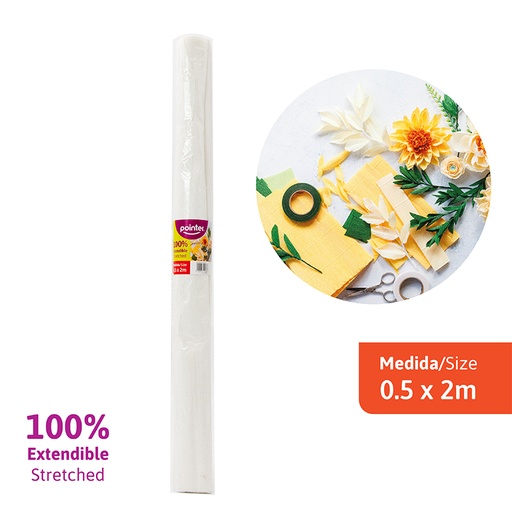 [CP-052-WH] PAPEL CREPE ELASTICO 2M (BLANCO)