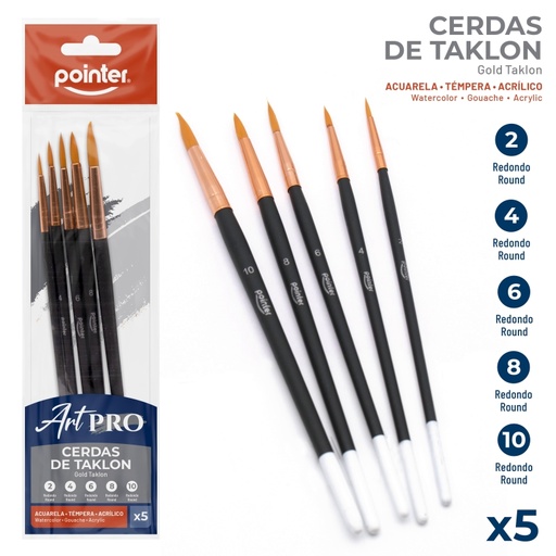 [BK023] SET DE PINCELES ART PRO x5PZAS