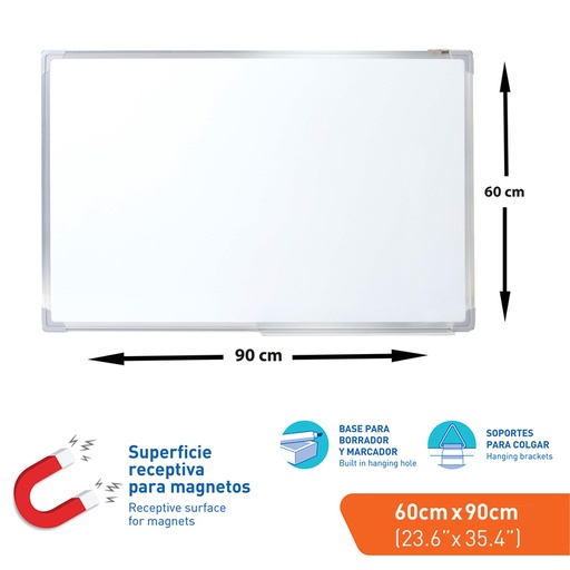 [WB-60X90] TABLERO BLANCO - 60 x 90CM