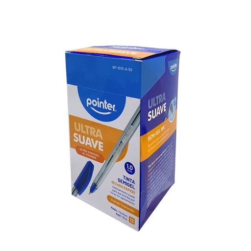 [BP-1010-A-50] BOLIGRAFO AZUL SEMIGEL ULTRA SUAVE 1.0MM x50PZAS 