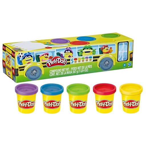 [F7368] PLAY-DOH PLASTILINA BUS 5PCS