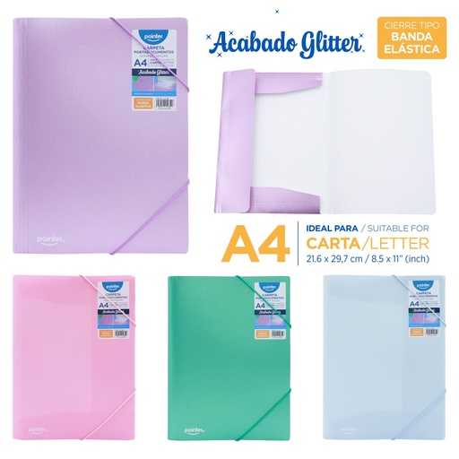 [FL2-2496] CARPETA PORTADOCUMENTOS ESCARCHADA A4