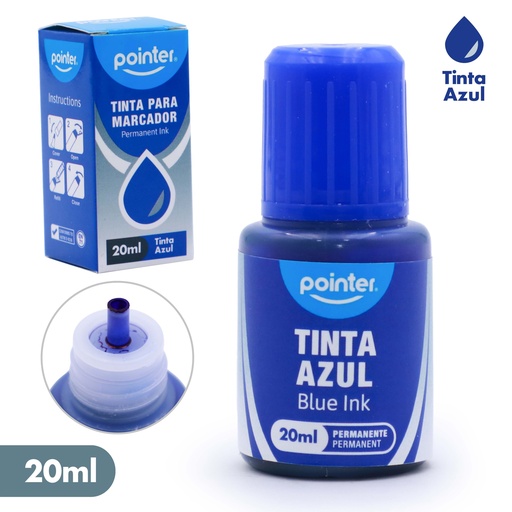 [INK-2425-BU] TINTA PARA MARCADOR PERMANENTE 20 ML - AZUL