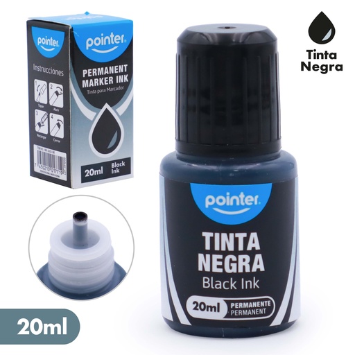 [INK-2425-BK] TINTA PARA MARCADOR PERMANENTE 20 ML - NEGRO