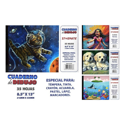 [STR-7027] BLOCK DE DIBUJO EMPASTADO 21.6x33CM x35HOJAS