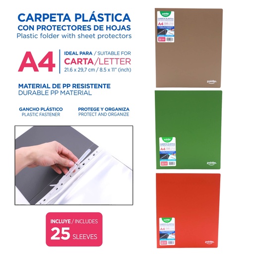 [FL2-2536] CARPETA CON GANCHO Y PROTECTOR DE HOJAS