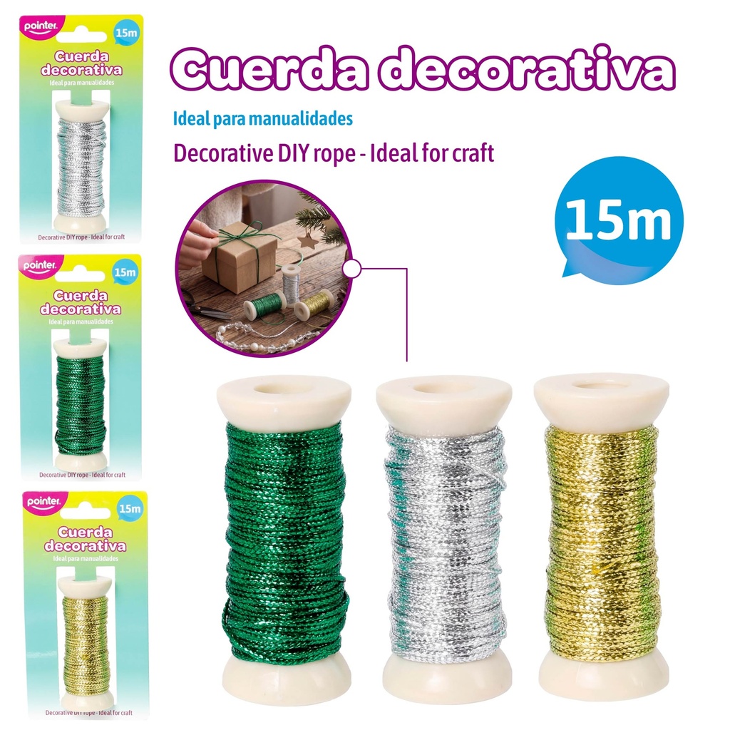 CUERDA DECORATIVA METALIZADA 15M