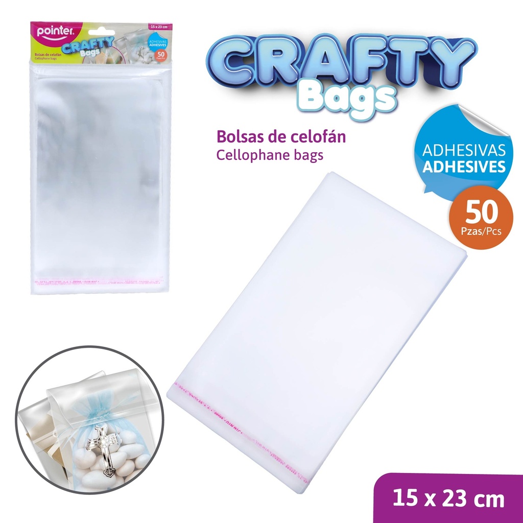 BOLSAS DE CELOFAN ADHESIVAS 23x15cm