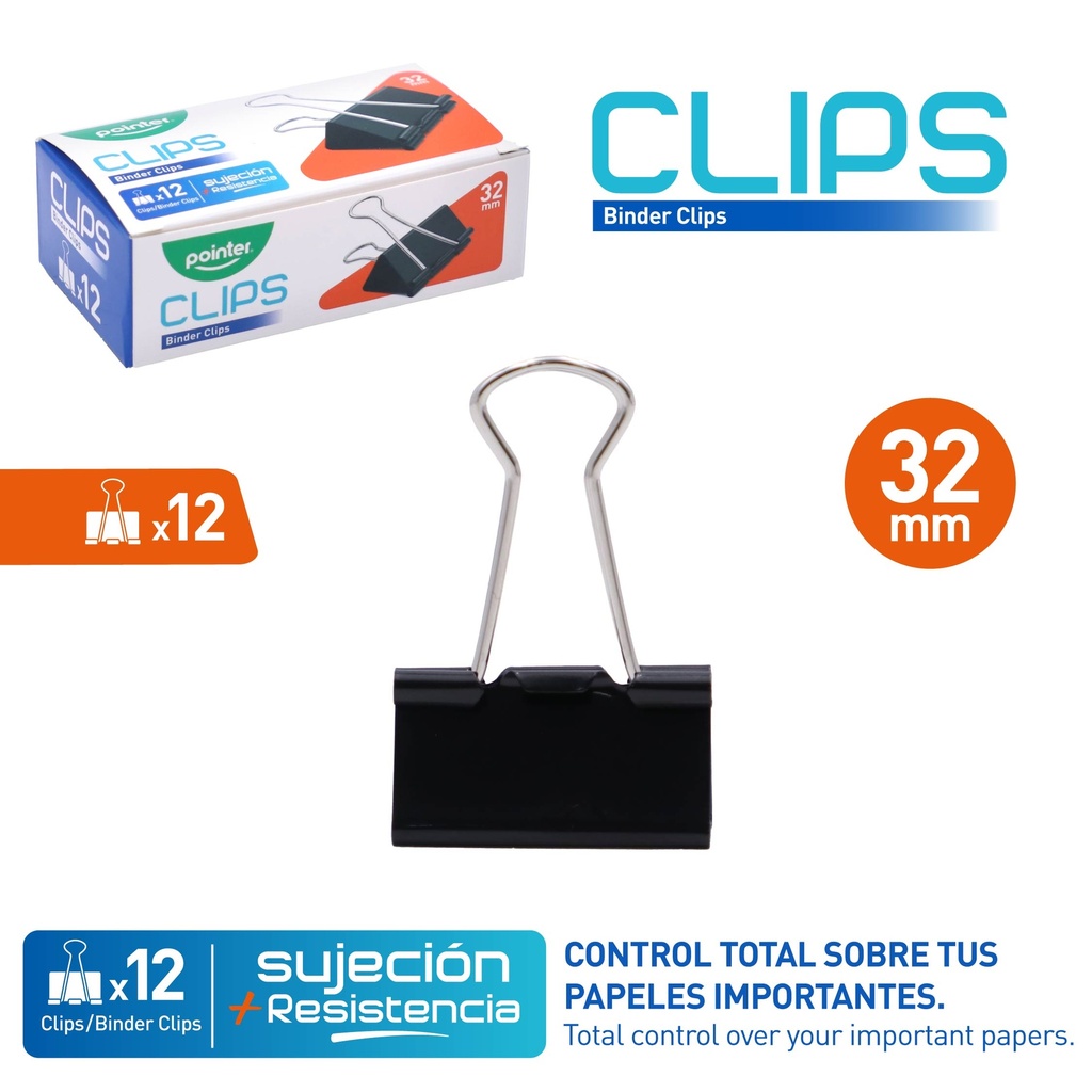 CLIPS SUJETA PAPEL 32mm