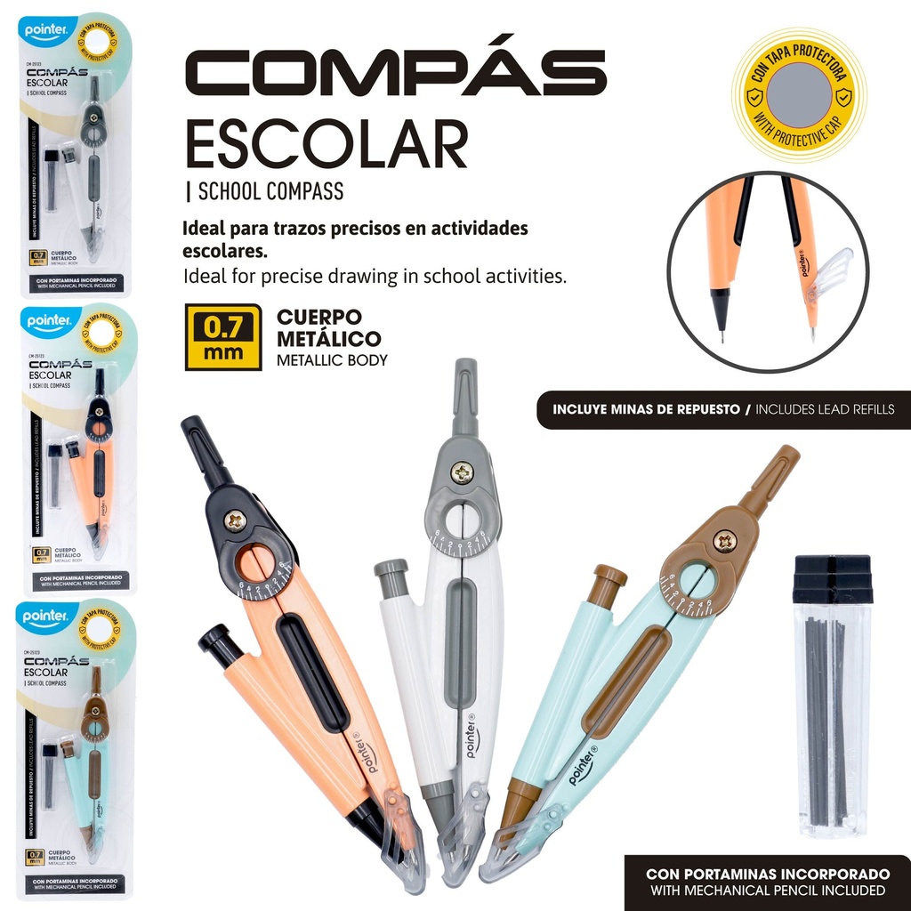 COMPAS METALICO CON MINAS DE REPUESTO