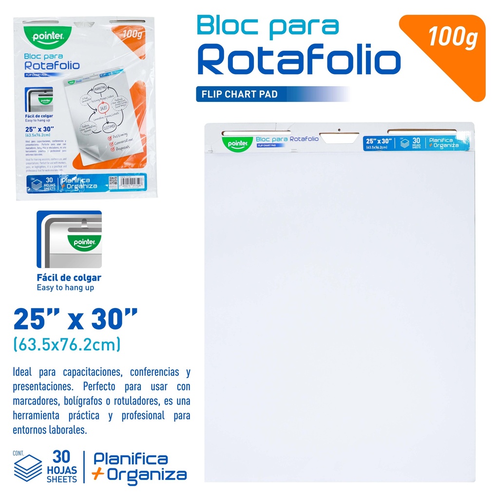 "BLOC ROTAFOLIO 25X30"" 30 HOJAS"