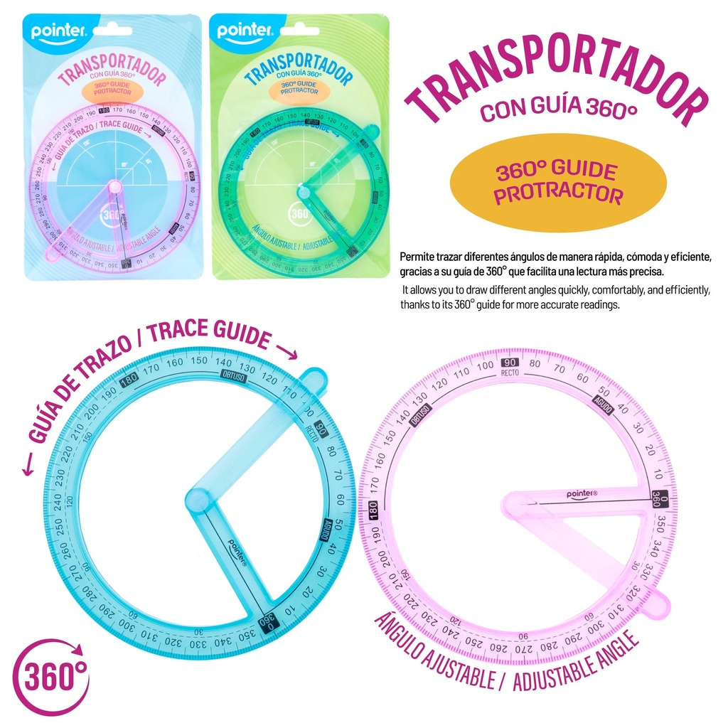 TRANSPORTADOR GUIA 360 GRADOS