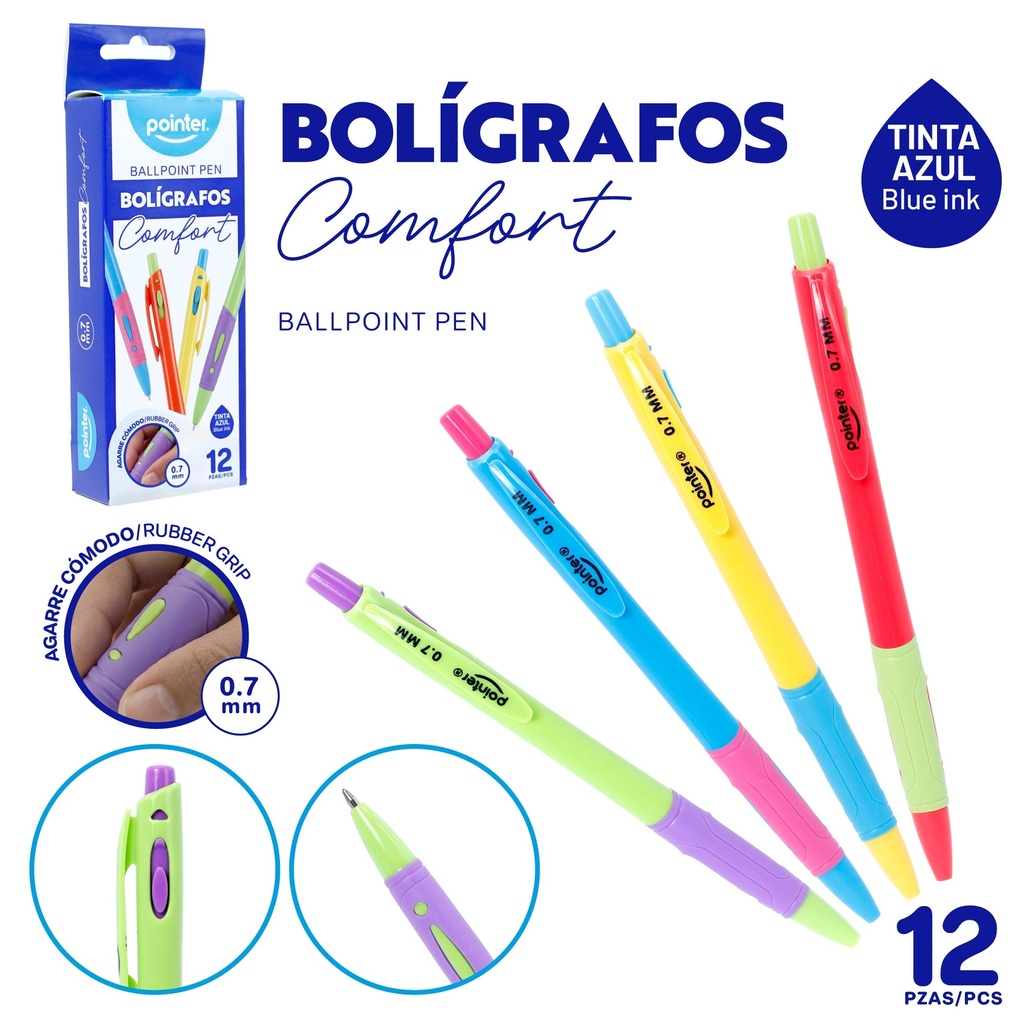 BOLIGRAFO RETRACTIL 0.7MM AZUL UNIDAD